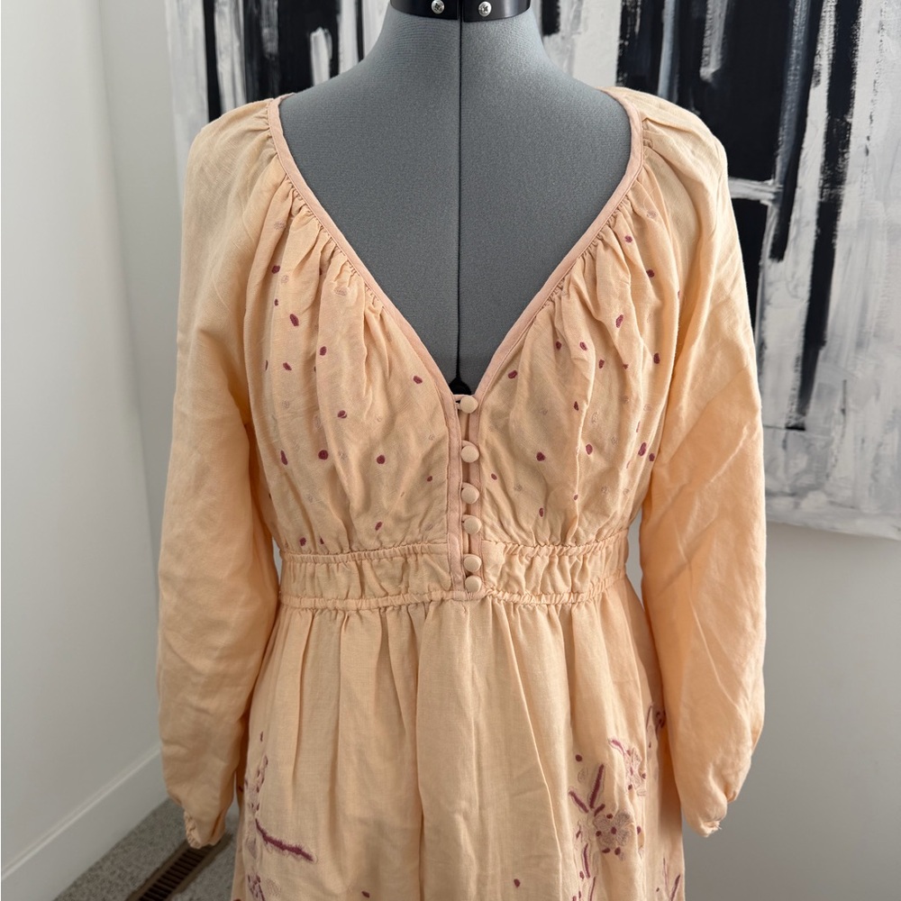Anthro embroidered maxi dress